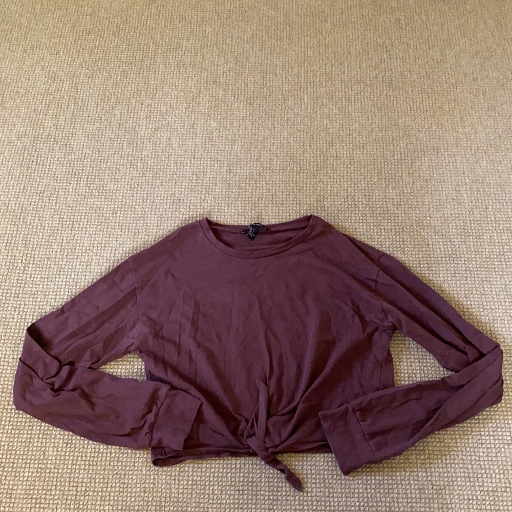 Burgundy forever 21 tied crop top